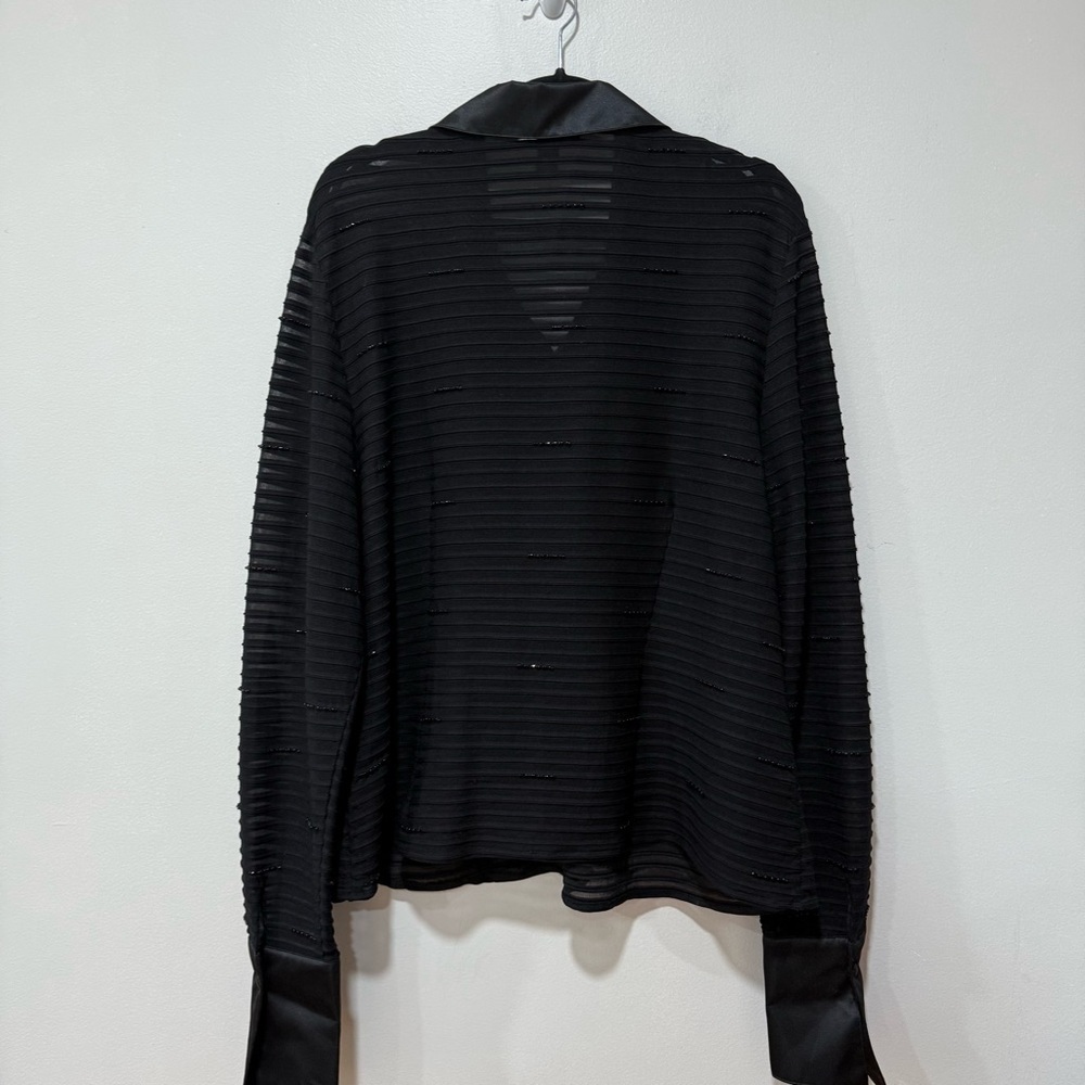 Js Collections Black Sheer Button Down 22w - image 2